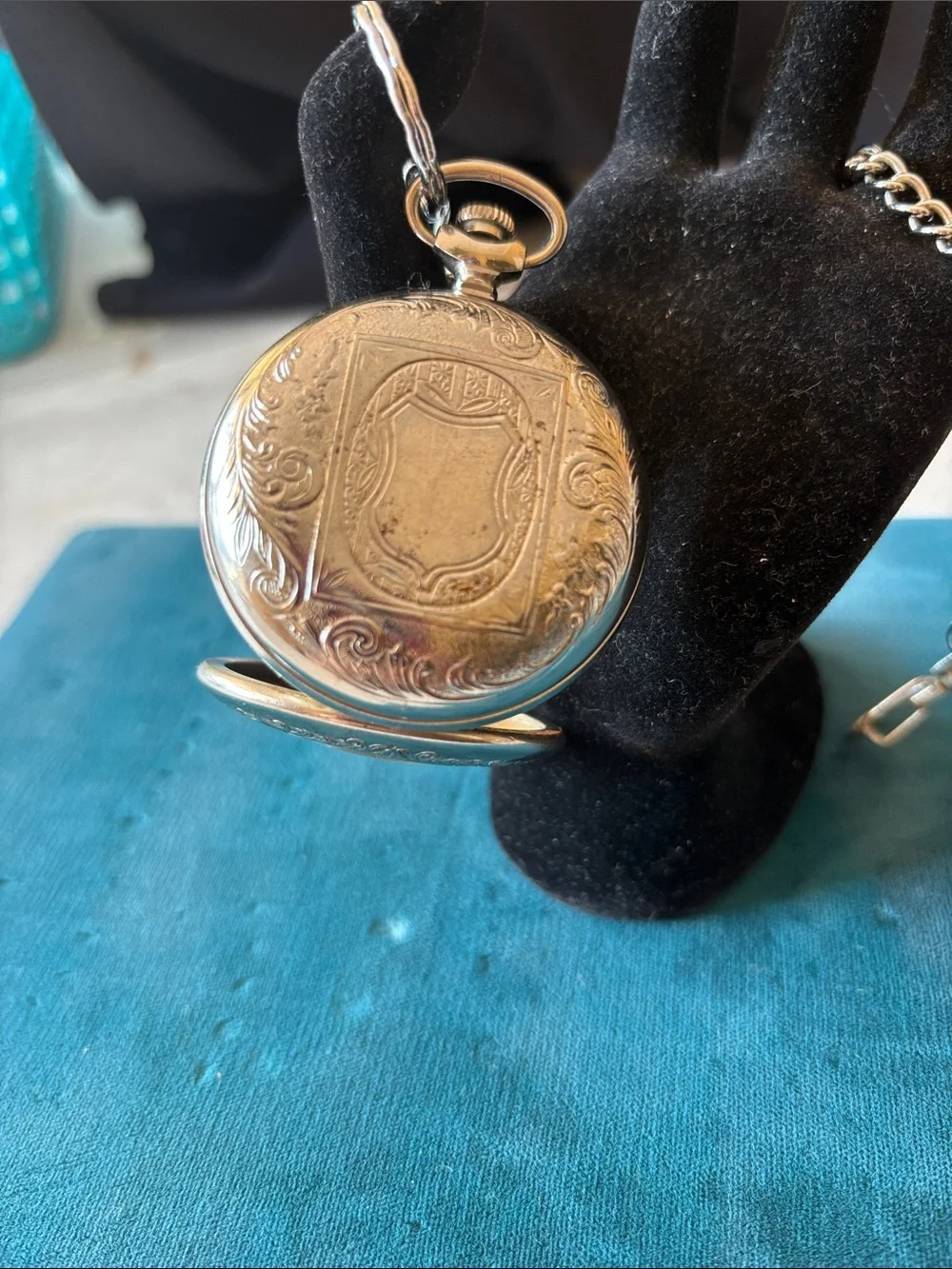 Musical Vintage-Inspired Silver Pocket Watch Silver